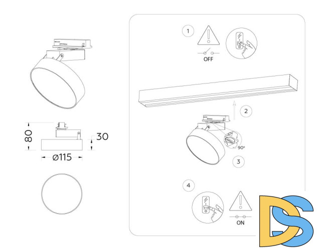 Трековый однофазный светильник Ambrella Light Track System GL6839