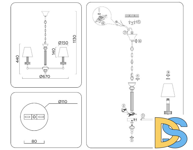 Подвесная люстра Ambrella Light High Light Heigh Light LH71021