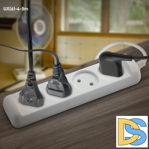 Удлинитель электрический Эра UX(6)-4-5m Б0038571