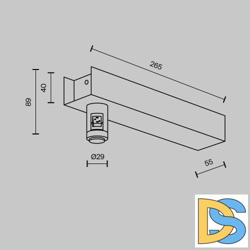 Основание настенное для блока питания с вводом питания Maytoni Flarity TRA155CW-BB-B
