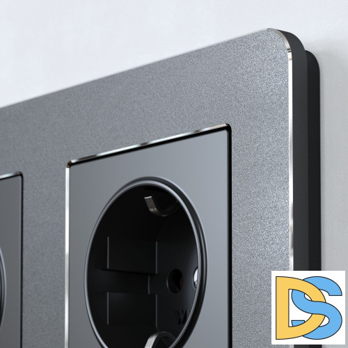 Рамка на 3 поста Werkel Platinum (черный алюминий) W0032608