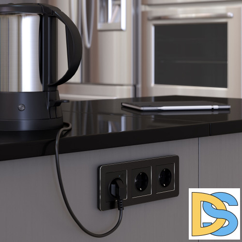 Рамка на 3 поста Werkel Platinum (черный алюминий) W0032608