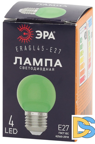 Лампа светодиодная Эра E27 1W 3000K ERAGL45-E27 Б0049574