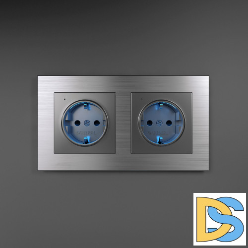 Розетка с подсветкой Werkel (серебряный) W1171406