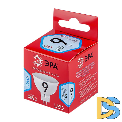 Лампа светодиодная Эра GU5.3 9W 4000K LED MR16-9W-840-GU5.3 R Б0050199