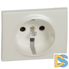 Лицевая панель для розетки с заземлением со шторками Legrand Galea Life - перламутр