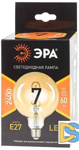 Лампа светодиодная Эра E27 7W 2400K F-LED G95-7W-824-E27 spiral gold Б0047663