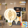 Лампа светодиодная Эра E27 7W 2400K F-LED G95-7W-824-E27 spiral gold Б0047663