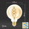 Лампа светодиодная Эра E27 7W 2400K F-LED G95-7W-824-E27 spiral gold Б0047663