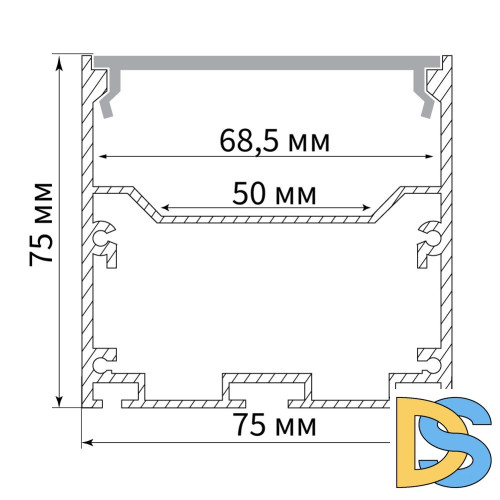 Профиль алюминиевый Feron накладной/подвесной с отсеком для БП 10376