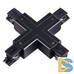 Коннектор X-образный Novotech track black 3phase 135053