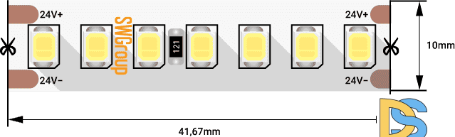 Светодиодная лента SWG SWG2P168-24-17.3-WW-20 003490