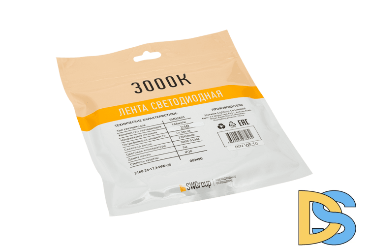 Светодиодная лента SWG SWG2P168-24-17.3-WW-20 003490