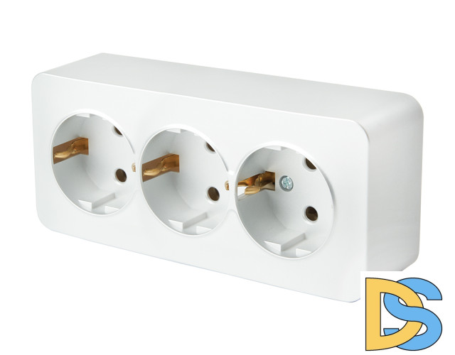 Розетка 3-местная с/з Stekker София MST16-13-01 49306