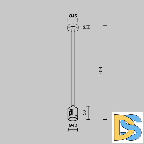 Крепление потолочное с прямым коннектором питания Maytoni Flarity TRA158C-IPCL1-B