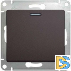 Выключатель 1-клавишный, с подсветкой, Графит, серия Glossa, Schneider Electric