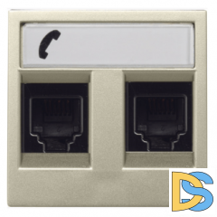 Розетка телефонная RJ11 двойная ABB Niessen Zenit Шампань