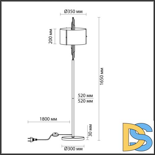 Торшер Odeon Light Margaret 4895/3F