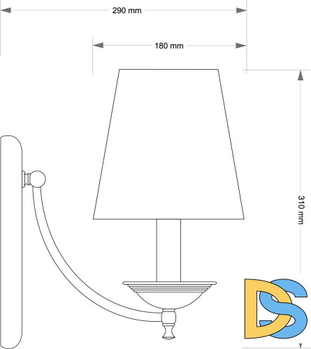 Бра Kutek San Marino Lampshade SAN-K-1(P/A)CR