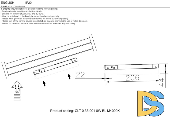 Трековый магнитный светильник Crystal Lux Space CLT 0.33 001 6W BL M3000K