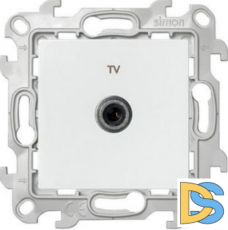 Розетка телевизионная проходная ТV, цвет Белый,Simon 24