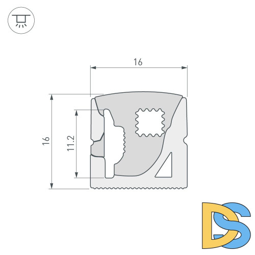 Силиконовый профиль Arlight WPH-FLEX-1616-SIDE-S11-20m WHITE 041093(1)