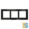 Рамка стеклянная VOLTUM S70 на 3 поста, (черный,стекло)
