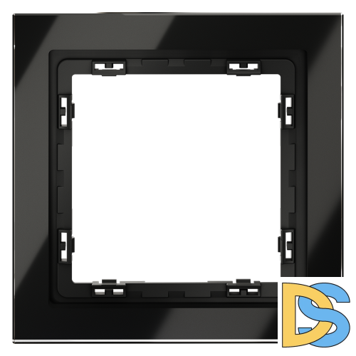 Рамка стеклянная VOLTUM S70 на 1 пост, (черный,стекло)