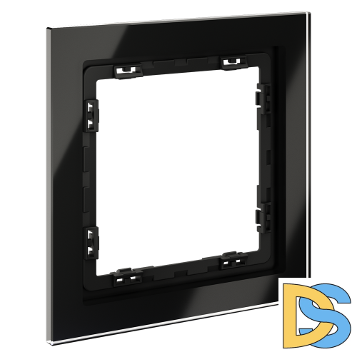 Рамка стеклянная VOLTUM S70 на 1 пост, (черный,стекло)