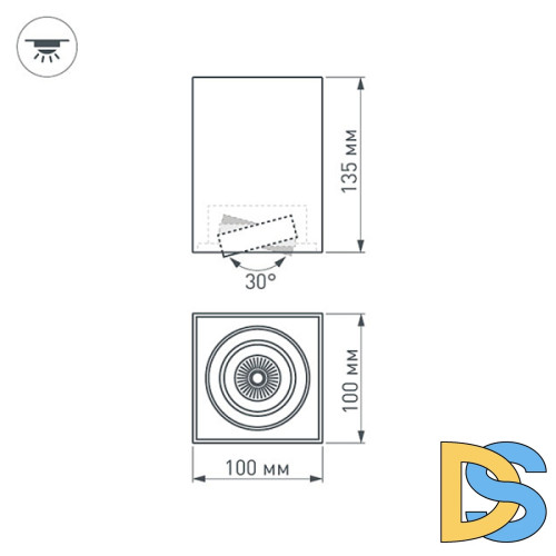 Накладной светильник Arlight SP-Cubus-S100x100-11W Day4000 023078(2)