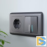 Розетка с заземлением и шторками Werkel графит рифленый W1171104 4690389158636