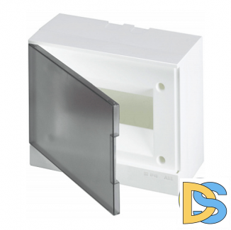 ABB Basic E Бокс настенный 8М серая прозрачная дверь (с клеммами), 8 мод. IP40