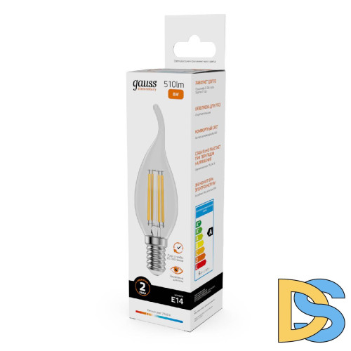 Лампа светодиодная Gauss Filament Elementary E14 8W 2700K 42118