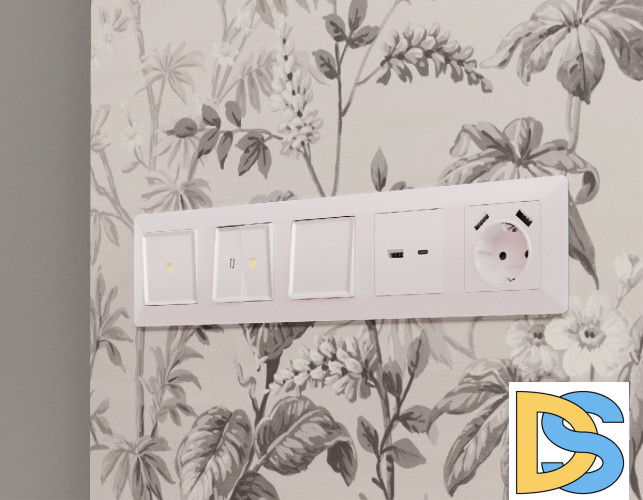 Лицевая панель для розетки 2USB тип A+C Ambrella Volt Alfa AP2110