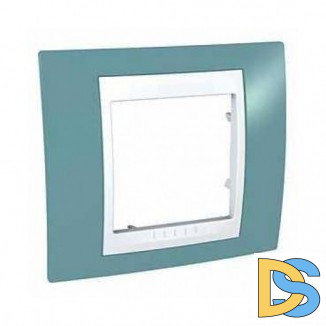 Рамка 1-ая (одинарная), Синий/Белый, серия Unica, Schneider Electric