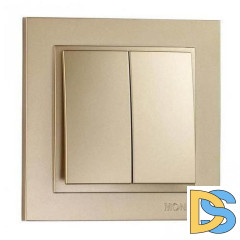 Выключатель двухклавишный Mono Electric Despina 10А 250В титан 102-222225-102