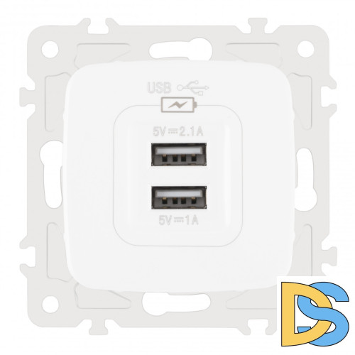 Розетка USB 2.1А+1А Arte Milano 205.46-1.white