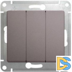 Выключатель 3-клавишный, Платина, серия Glossa, Schneider Electric