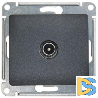 Розетка телевизионная оконечная ТV, Антрацит, серия Glossa, Schneider Electric