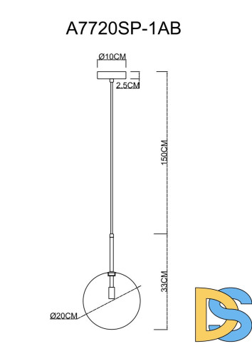Подвесной светильник Arte Lamp Cameron A7720SP-1AB