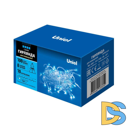 Светодиодная гирлянда (UL-00007197) Uniel 220V синий ULD-S1000-100/DTA Blue IP20