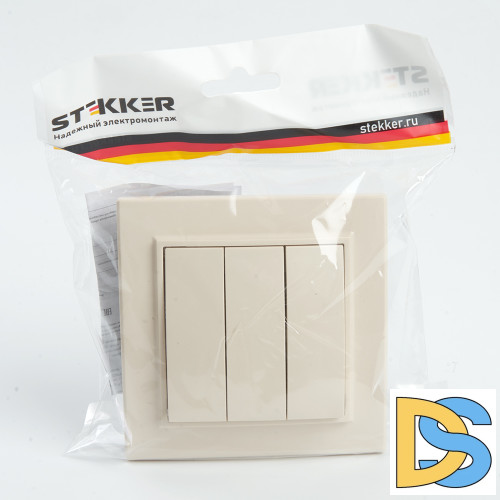 Выключатель 3-клавишный Stekker Эрна 39923