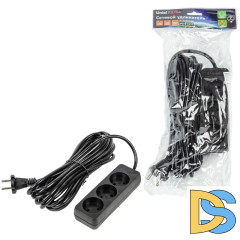 Удлинитель бытовой Uniel Ultra S-CU3-7 BLACK UL-00009987