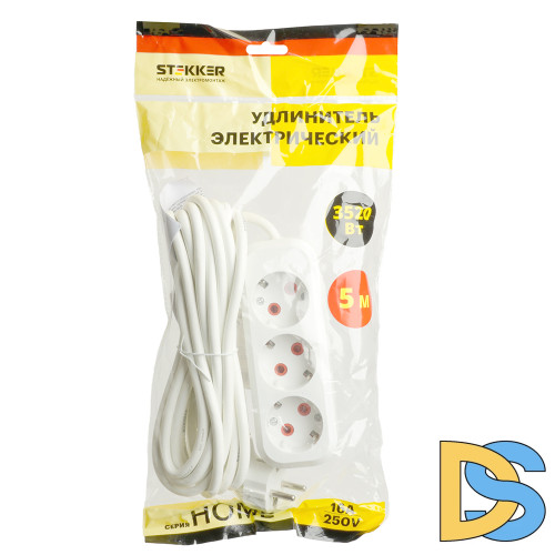 Удлинитель трехместный Stekker Home 49349