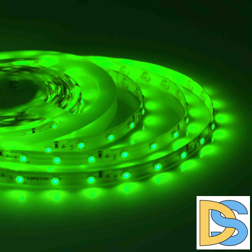 Светодиодная лента Apeyron 12В СТ 4,8Вт/м smd3528, 60д/м IP67 (НАНО) 5м зеленая 00-85