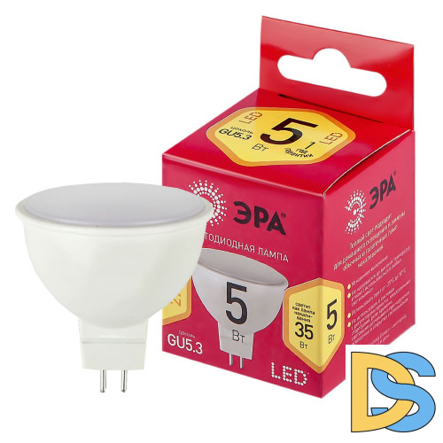 Лампа светодиодная Эра GU5.3 5W 2700K LED MR16-5W-827-GU5.3 R Б0050230