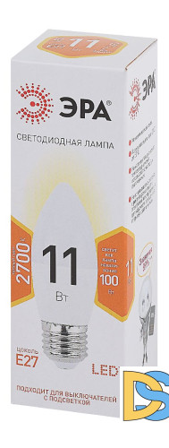 Лампа светодиодная Эра E27 11W 2700K LED B35-11W-827-E27 Б0032981