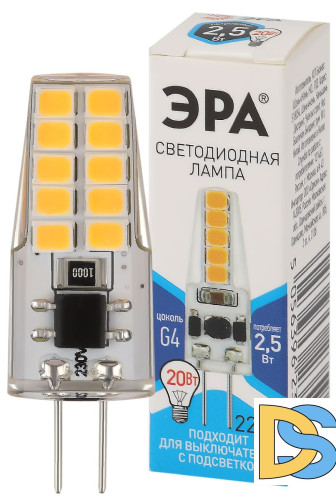 Лампа светодиодная Эра G4 2,5W 4000K LED-JC-2,5W-220V-SLC-840-G4 Б0049092