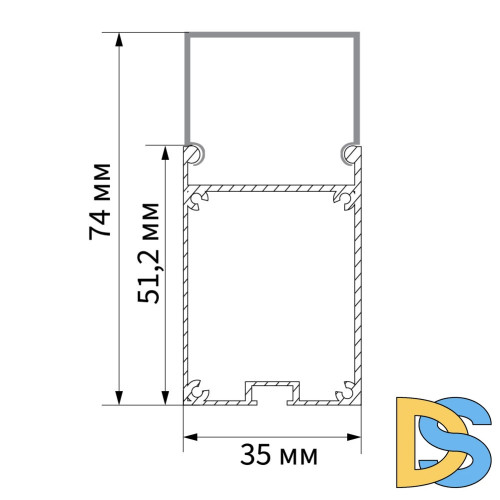 Профиль алюминиевый Feron накладной/подвесной с отсеком для БП 10377