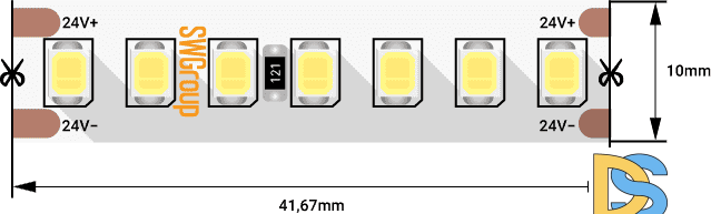 Светодиодная лента SWG SWG2P168-24-17.3-NW-20 005268